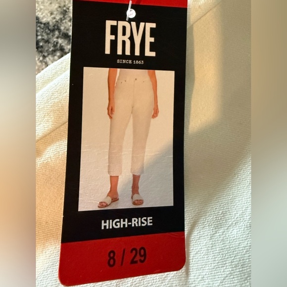 NWT six 8/29 FRYE cropped jeans. Can be unfolded. In white - Picture 5 of 5